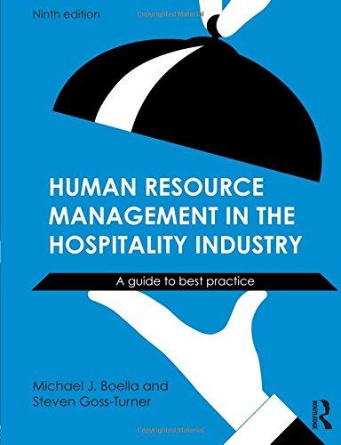 Human Resource Management in the Hospitality Industry