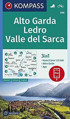 KOMPASS Wanderkarte Alto Garda, Ledro, Valle del Sarca: 3in1 Wanderkarte 1:25000 mit Aktiv Guide inklusive Karte zur offline Verwendung in der ... (KOMPASS-Wanderkarten, Band 96)