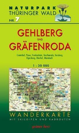 Wanderkarte Schneekopf/Gehlberg und Gräfenroda: Mit Crawinkel, Plaue, Frankenhain, Geschwenda, Geraberg, Elgersburg, Oberhof, Manebach. Mit Skiloipen und Radrouten. Maßstab 1:30.000.