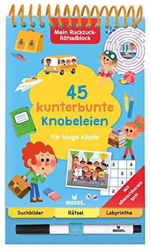 Mein Ruckzuck-Rätselblock für kluge Köpfe | Rätselbuch mit abwischbarem Stift | Für Kinder ab 6 Jahren