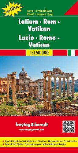 Freytag Berndt Autokarten, Latium - Rom - Vatikan, Top 10 Tips - Maßstab 1:150.000 (freytag & berndt Auto + Freizeitkarten)