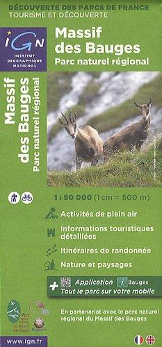 Parc Naturel Régional du Massif de Bauges  1 : 50 000 (Ign Map)