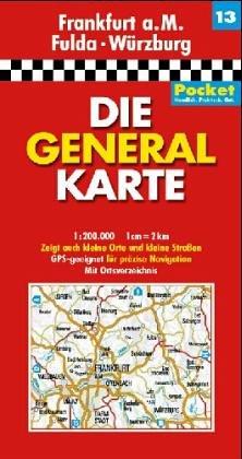 Die Generalkarten Deutschland Pocket, 20 Bl., Bl.13, Frankfurt a. M., Fulda, Würzburg