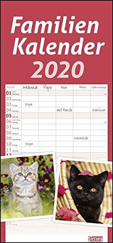 times&more Katzen Familienplaner 2020 21x45cm