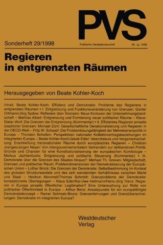 Politische Vierteljahresschrift (PVS), Sonderh.29, Regieren in entgrenzten Räumen (Politische Vierteljahresschrift Sonderhefte)