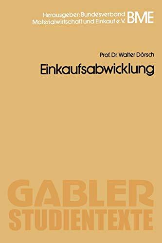 Einkaufsabwicklung (Gabler-Studientexte)