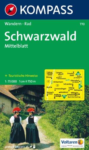 Schwarzwald, Mittelblatt: Wander- und Radkarte. 1:75.000