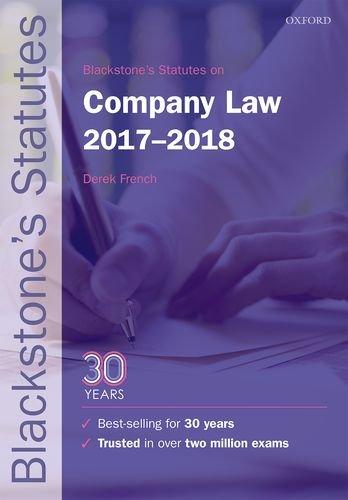 Blackstone's Statutes on Company Law 2017-18 (Blackstone's Statute Series)