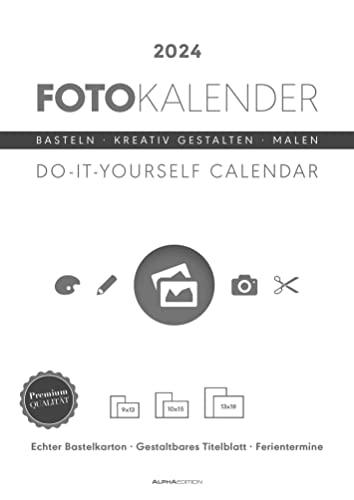 Foto-Bastelkalender weiß 2024 - 21 x 29,7 - Do it yourself calendar A4 - datiert - Kreativkalender - Foto-Kalender - Alpha Edition