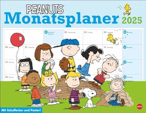 Peanuts Monatsplaner 2025: Praktischer Wandplaner mit den bekannten Peanuts-Comics. Kultiger Wandkalender zum Eintragen. Terminkalender mit lustigen Bildergeschichten. (Peanuts Kalender Heye)