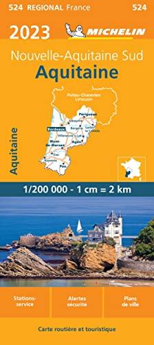 AQUITAINE 10524 2023: Wegenkaart Schaal 1 : 200.000 (Regionale kaarten Michelin)