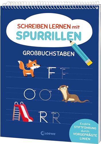 Schreiben lernen mit Spurrillen - Großbuchstaben: Schreibblock mit vorgeprägten Linien für Vorschulkinder ab 5 Jahren