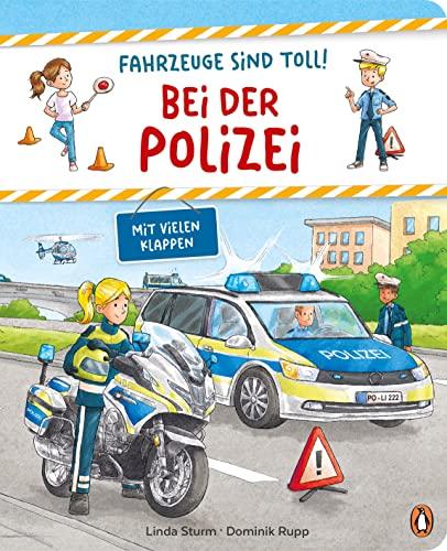 Fahrzeuge sind toll! - Bei der Polizei: Pappbilderbuch mit Klappen für Kinder ab 2 Jahren