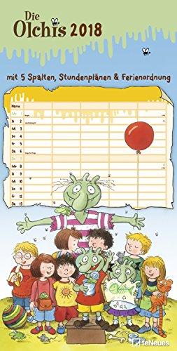 Die Olchis 2018 - Familienplaner, Spaltenkalender, Kalender für Kinder  -  23 x 45,5 cm