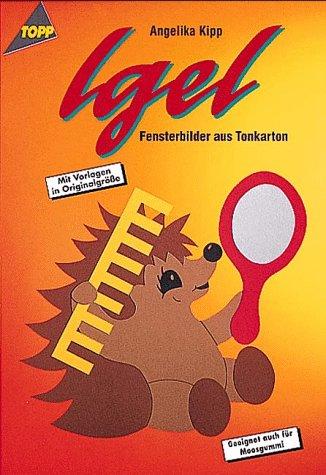 Igel. Fensterbilder aus Tonkarton.