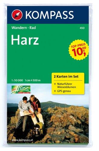 Harz: Wanderkarten-Set mit Radrouten und Naturführer Wiesenblumen. GPS-genau. 1:50000