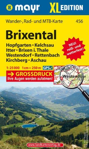 Brixental XL: Wander-, Rad- und Mountainbikekarte. GPS-genau. 1:25000