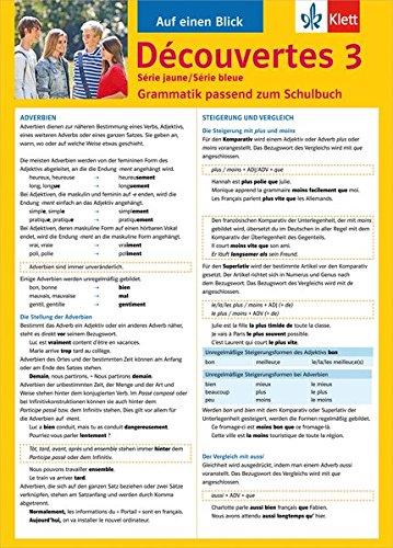 Découvertes Série jaune / Série bleue 3 - Auf einen Blick: Grammatik passend zum Schulbuch - Klappkarte (6 Seiten)