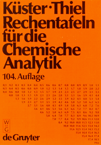 Rechentafeln für die Chemische Analytik