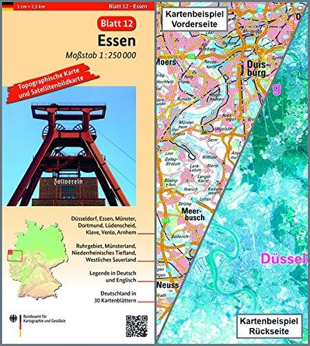 Essen: Umgebungskarte mit Satellitenbild 1:250.000 (TK250 / Topographische und Satellitenbildkarte)