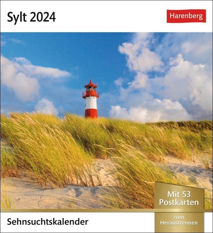 Sylt Sehnsuchtskalender 2024: Wochenkalender mit 53 Postkarten (Sehnsuchtskalender von Harenberg)