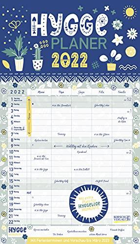 Hygge Planer 2022: Familienplaner, 5 große Spalten. Mit Ferienterminen, extra Spalte und Vorschau bis März 2023. Mit extra Platz für hyggelige Momente. Format: 27 x 47 cm