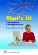 That's it!, Commercial Correspondence: Englisch Sekundarstufe 2 Lehr-/Fachbuch