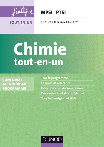 Chimie tout-en-un MPSI-PTSI : conforme au nouveau programme