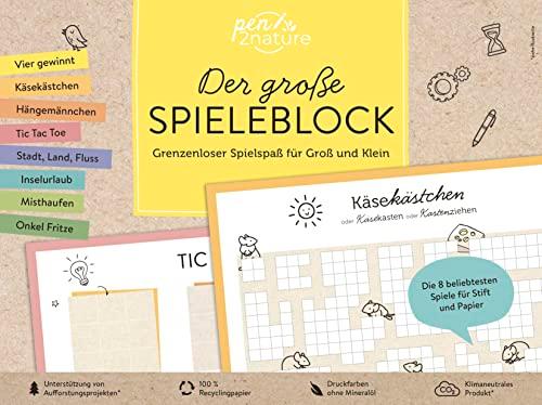 Der große Spieleblock. Grenzenloser Spielspaß für Groß und Klein: pen2nature: 100% Recyclingpapier - klimaneutrale Produktion - unterstützt Aufforstungsprojekte (pen2nature family)