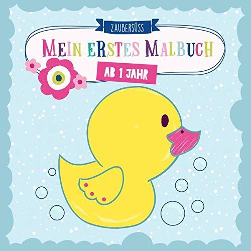 Mein erstes Malbuch ab 1 Jahr: Ausmalen und kritzeln der ersten Wörter für Jungen und Mädchen mit Tieren, Fahrzeugen sowie Sonne, Mond und Sternen