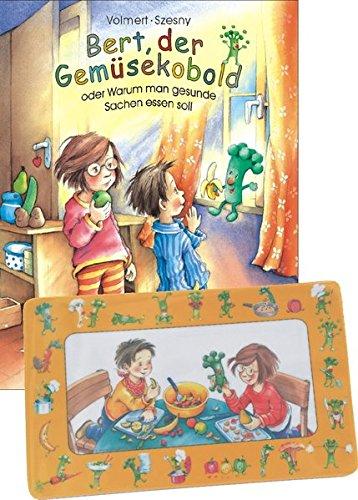 Bert, der Gemüsekobold - Sonderausgabe: HC-Bilderbuch (22,5 x 28,5 cm) mit Frühstücksbrettchen (100% Melamin, 14,2 x 23,2 cm)