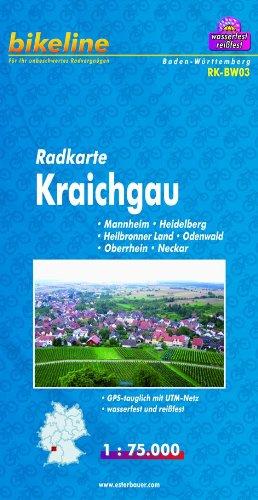 Radkarte Kraichgau, Mannheim - Heidelberg - Heilbronner Land - Odenwald - Oberrhein - Neckar, RK-BW03. 1 : 75 000, wasserfest/reißfest, GPS-tauglich mit UTM-Netz