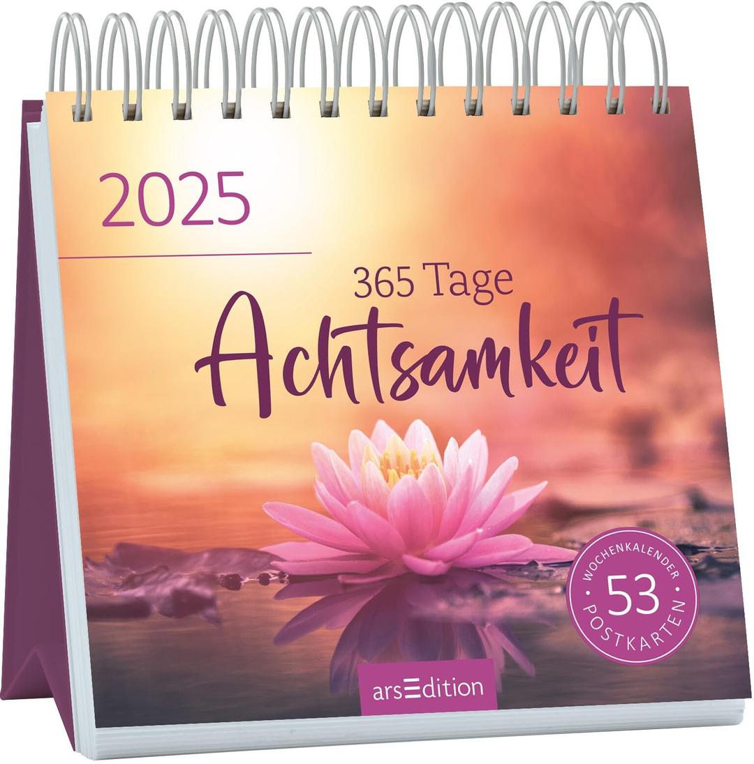 Postkartenkalender 365 Tage Achtsamkeit 2025: Wochenkalender 2025, 53 Postkarten für achtsame Momente