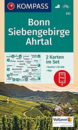 Bonn, Siebengebirge, Ahrtal: 2 Wanderkarten 1:35000 im Set inklusive Karte zur offline Verwendung in der KOMPASS-App. Fahrradfahren. (KOMPASS-Wanderkarten, Band 822)