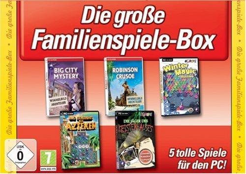 Die große Familienspiele-Box (Big City Mystery / Robinson Crusoe / Winter Magic Bubbles / Das Geheimnis der Azteken / Die Jäger des Geisterhauses)