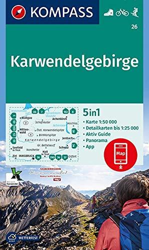 Karwendelgebirge: 5in1 Wanderkarte 1:50000 mit Aktiv Guide, Detailkarten und Panorama inklusive Karte zur offline Verwendung in der KOMPASS-App. ... Skitouren. (KOMPASS-Wanderkarten, Band 26)