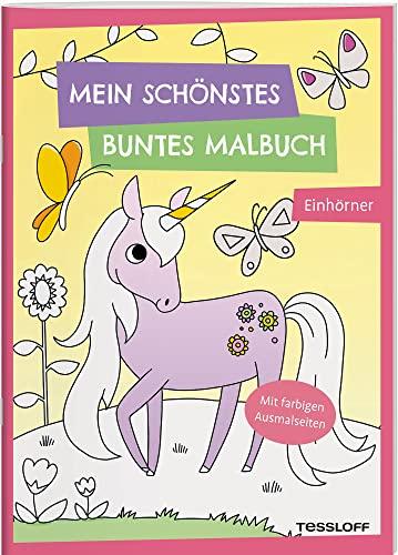 Mein schönstes buntes Malbuch. Einhörner: Mit farbigen Ausmalseiten. Ab 5 Jahren (Malbücher und -blöcke)