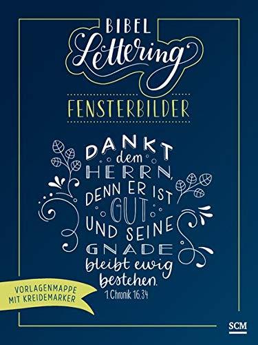 Bibel-Lettering Fensterbilder: Vorlagenmappe mit Kreidemarker