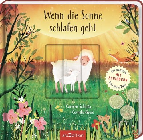 Wenn die Sonne schlafen geht: Das besondere Gutenachtbuch mit Schiebern | Wunderschöne Illustrationen mit gereimten Versen für Kinder ab 18 Monaten