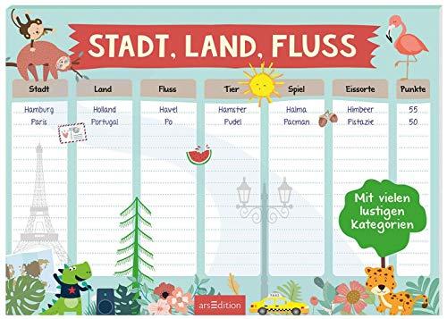 Stadt, Land, Fluss: Mit vielen lustigen Kategorien | Spieleblock mit über 90 bunten Vorlagen und vielen verschiedenen Rubriken