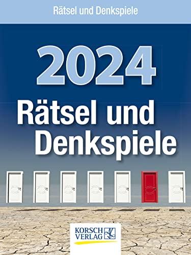 Rätsel und Denkspiele 2024: Tages-Abreisskalender mit Rätseln und kniffligen Denkaufgaben I Aufstellbar I 12 x 16 cm