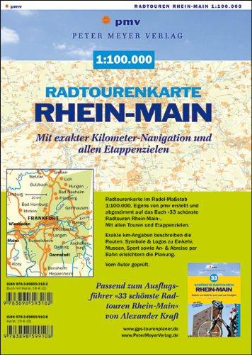 Radtourenkarte Rhein-Main 1 : 100.000: Mit exakter Kilometer-Navigation und allen Etappenzielen von »33 schönste Radtouren Rhein-Main«