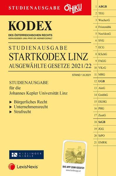 KODEX Startkodex Linz 2021/22 - inkl. App: Studienausgabe für die Uni Linz