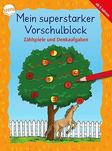 Mein superstarker Vorschulblock. Zählspiele und Denkaufgaben: Übungsblock für Vorschulkinder ab 5 Jahren (Kleine Rätsel und Übungen für Vorschulkinder)