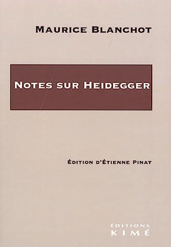 Notes sur Heidegger