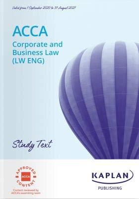 CORPORATE AND BUSINESS LAW (LW - ENG) - STUDY TEXT