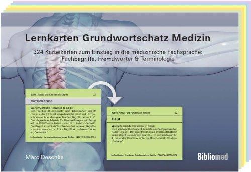 Lernkarten Grundwortschatz Medizin - 324 Karteikarten zum Einstieg in die medizinische Fachsprache: Fachbegriffe, Fremdwörter & Terminologie