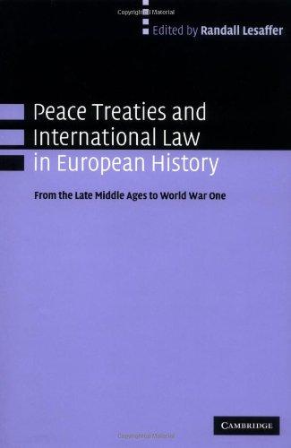 Peace Treaties and International Law in European History: From the Late Middle Ages to World War One