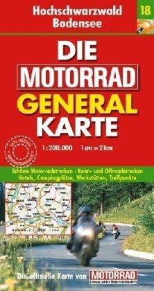 Motorrad Generalkarte Deutschland Hochschwarzwald, Bodensee 1:200 000