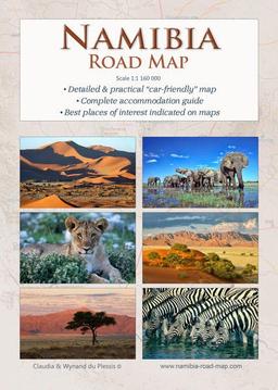 Detaillierte NAMIBIA Reisekarte - NAMIBIA ROAD MAP (1:1.160.000): Ideal für Planung & Reise - mit allen Straßen, Unterkünften & Sehenswürdigkeiten in Namibia